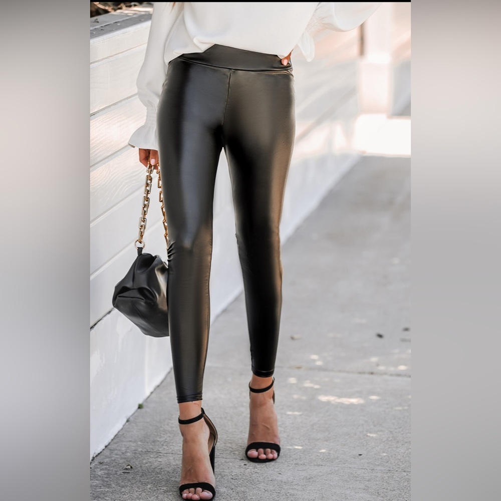 Faux Leather High Waist Leggings